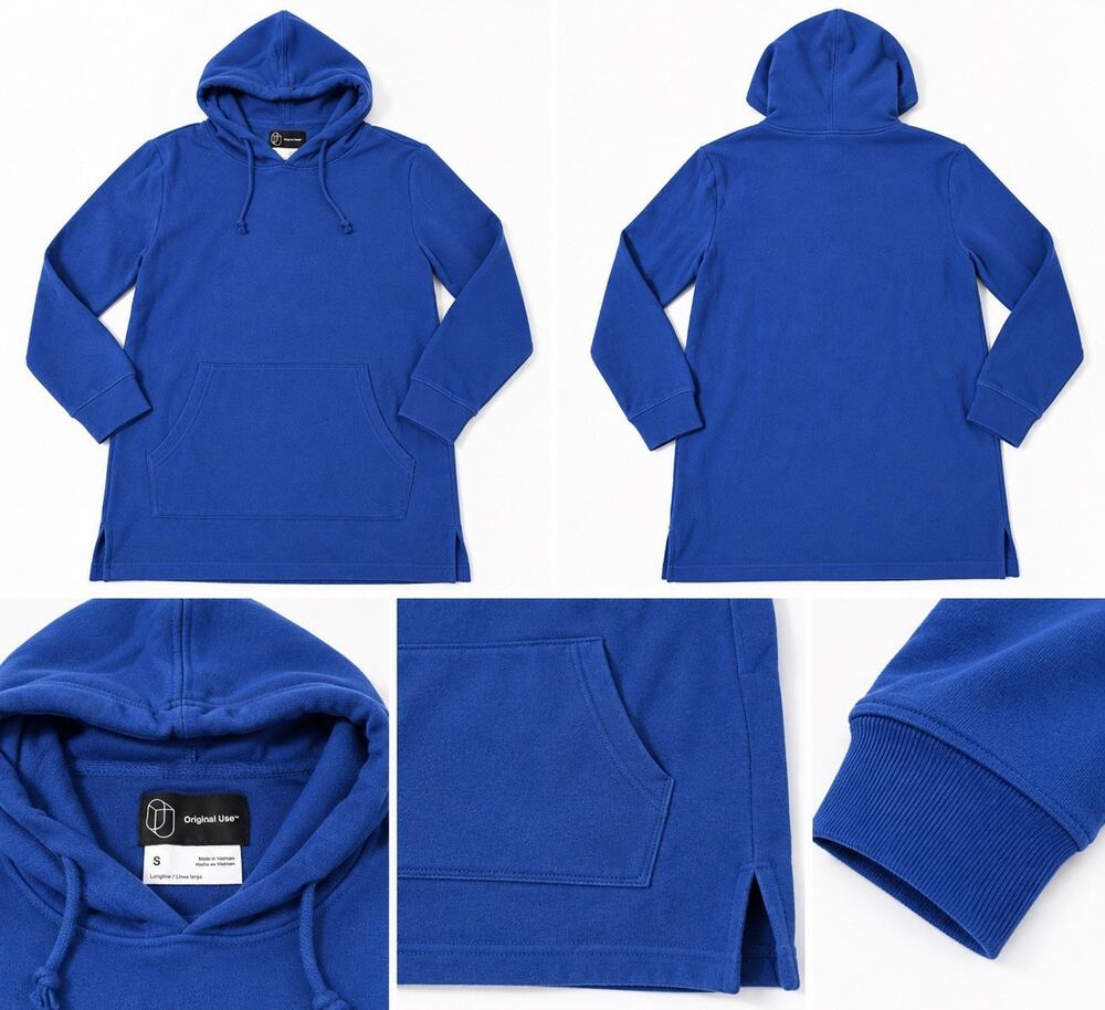 Original Use Women’s Longline Hoodie Royal Blue Size S
